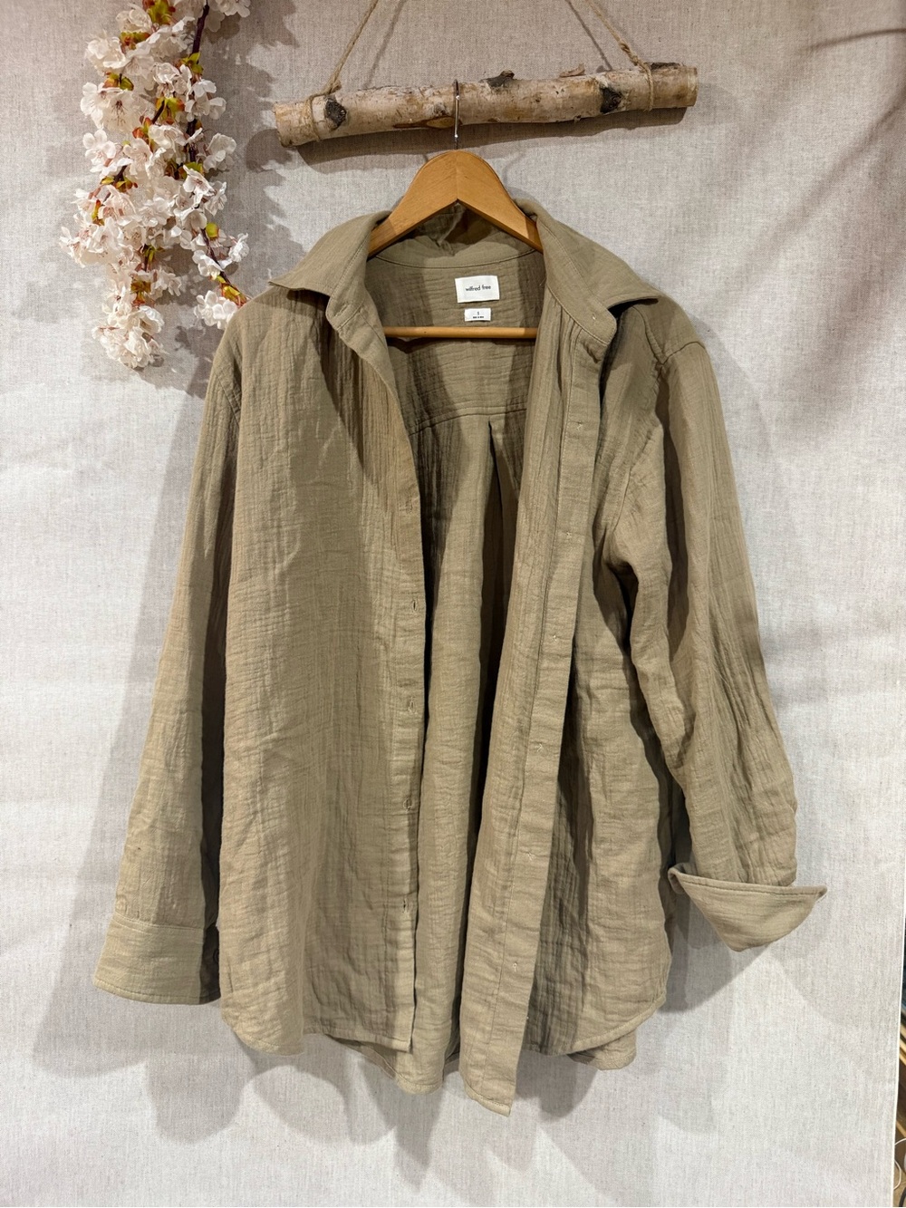Aritzia Wilfred White 100% Organic Cotton Oversized Button Down Shirt White XXS